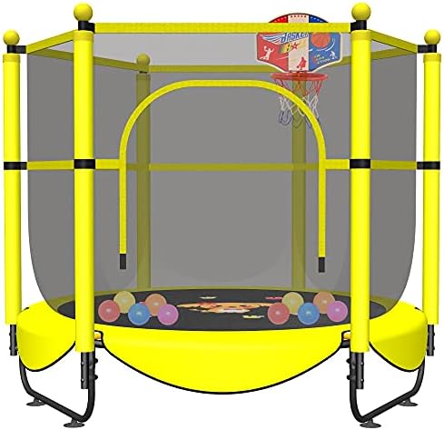 VGMiu 60" Trampoline for Kids, Toddler Trampoline Indoor with Net, Age 3-8