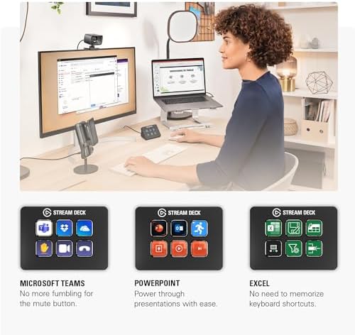Elgato Stream Deck Mini, 6 Customizable LCD Macro Keys | Compatible with Zoom, Teams, Office, Adobe apps and more, Drag-and-drop setup