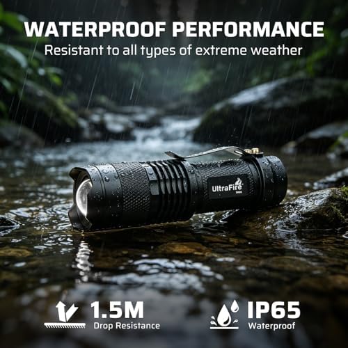 ULTRAFIRE 300 Lumens Single Mod Mini AA LED Flashlights 3 Pack