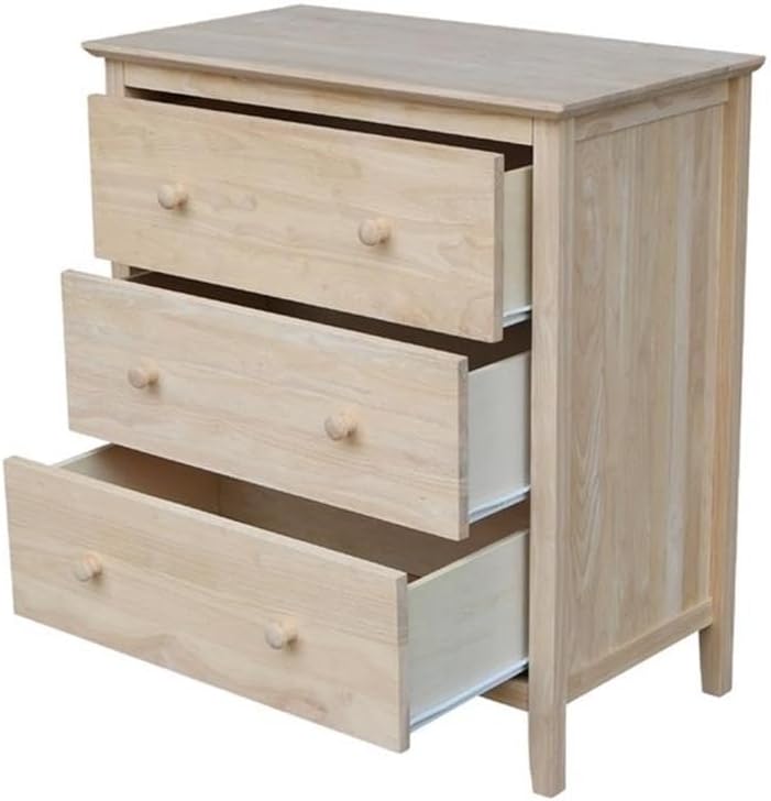 International Concepts Dresser with 3 Drawers, Unfinished