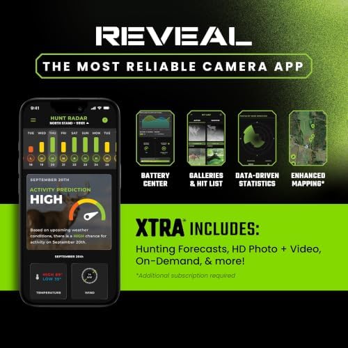 TACTACAM Reveal X 4.0 Cellular Trail Camera (4-Pack) + Microfiber Cloth | Night Vision, Waterproof, 4K Photo & 1080p Video, Industry-Best Battery Life