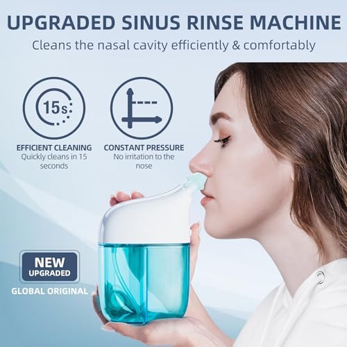 Nasal Irrigation System, Sinus Rinse Machine, Nasal Rinse Machine with Salt Water Tank & Waste Collection Tank - Nose Cleaner for Sinus