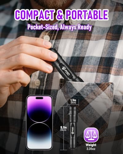 ULTRAFIRE 395-405nm UV Flashlight for Resin Curing, Zoomable Black Light