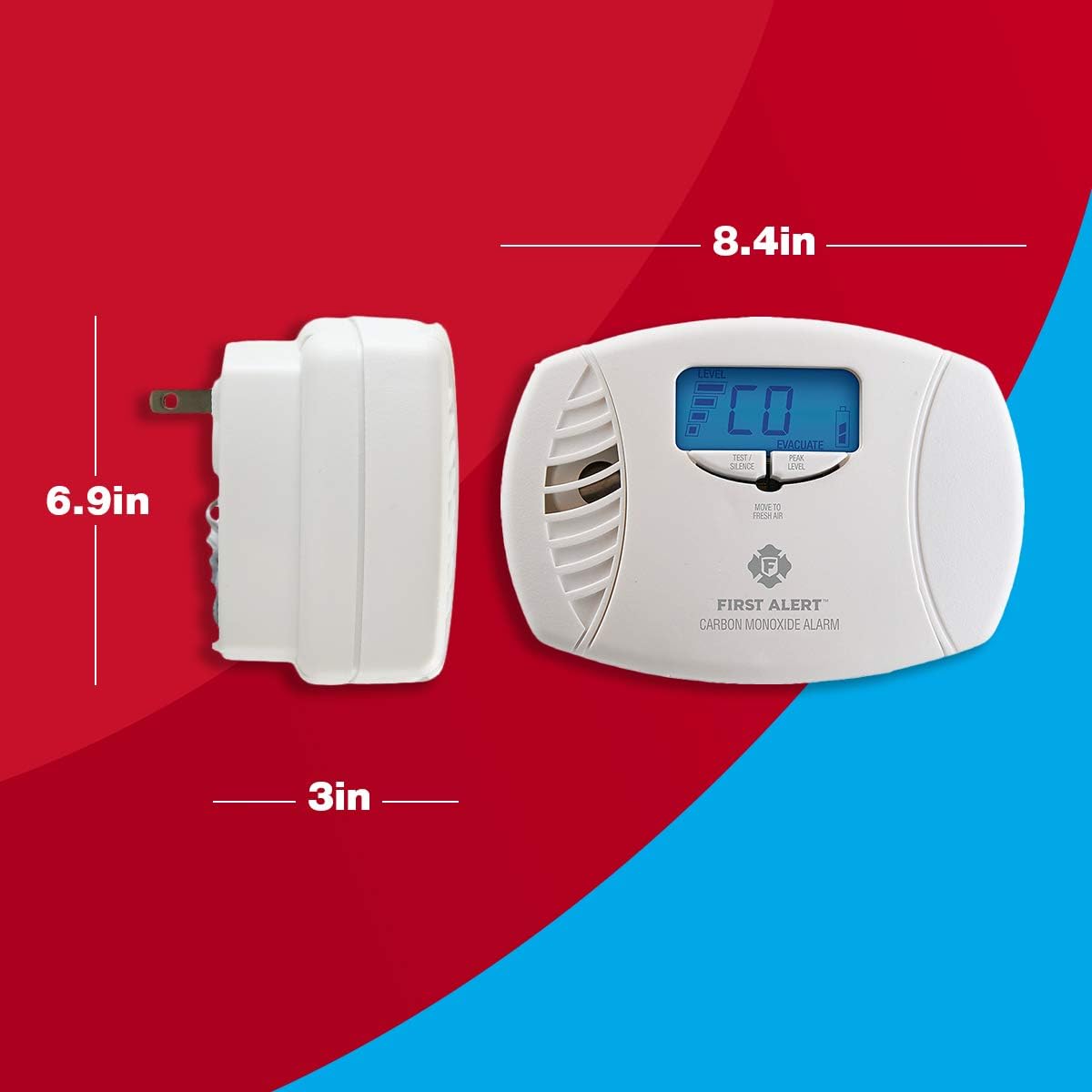 First Alert Plug in Carbon Monoxide Alarm with Digital Display | CO615, AA Battery Backup
