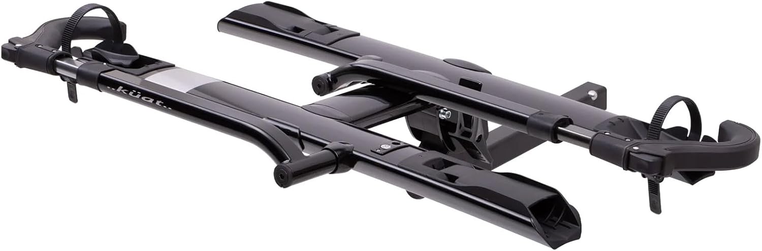 Kuat Sherpa 2.0 Compact 2-Bike Transporting Hitch Rack | Durable Lightweight Aluminum Compact 2-Bike Transporting Hitch Rack w/Cable Lock & Foldable Tire Cradles, 40 Lbs per Tray