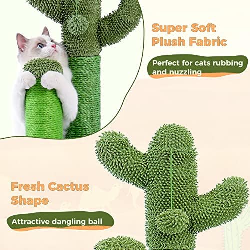 PAWZ Road Cactus Cat Scratching Post 23”Cat Scratcher with Toy Ball