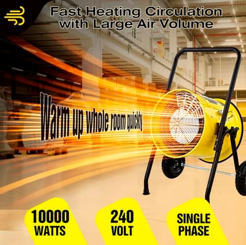 DR. INFRARED HEATER DR-PS11024 Salamander Construction 10000-Watt, Single Phase, 240-Volt Portable Fan Forced Electric Heater