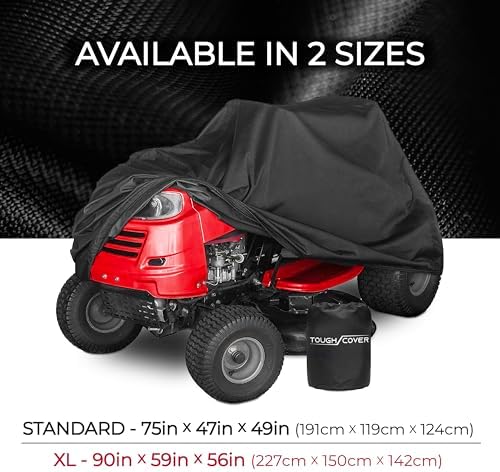 600D Riding Lawn Mower Cover - Up to 54 in Deck, Black - Waterproof Protection for Zero Turn Mower - UV & Dust Shield for Lawn Tractor - Compact Storage for Tractor Accessories