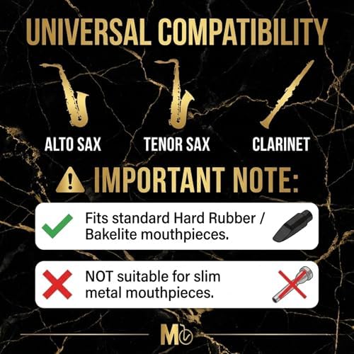 Leather Alto Saxophone Ligature Adjustable Single-Screw Fastener | for E-Flat Alto Sax Mouthpieces - Professional Woodwind Accessory for Warmer Tone