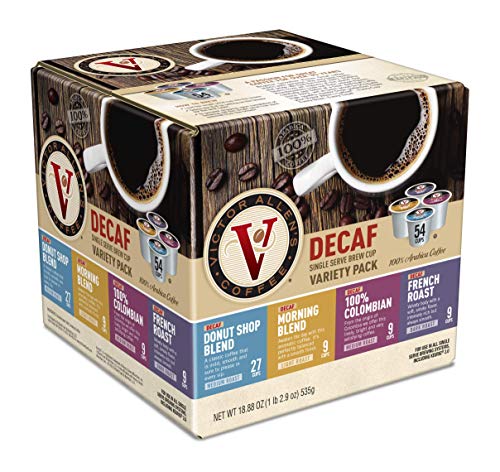 Victor Allen's Coffee Variety Pack with Decaf Options, 96 Count Single Serve Coffee Pods for Keurig Brewers