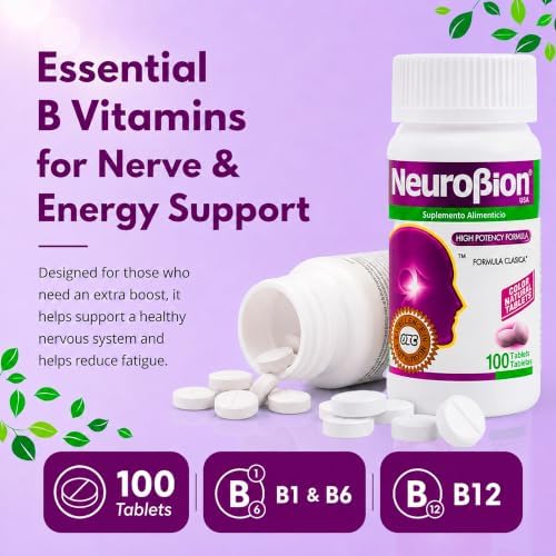 NeuroBion High Potency Classic Formula 100 Tablets | The original once-daily formula in the classic white box; sealed, authentic import