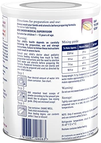 Alfamino Junior Pediatric Formula, Hypoallergenic Amino Acid Based Formula, for Children with Multiple Food Allergies, 1-13 Years, Unflavored, 14.1 Ounce (Pack of 1) | Hypoallergenic For Children with Multiple Food Allergies, 1-13 Years, 14.1 oz (Pack of…
