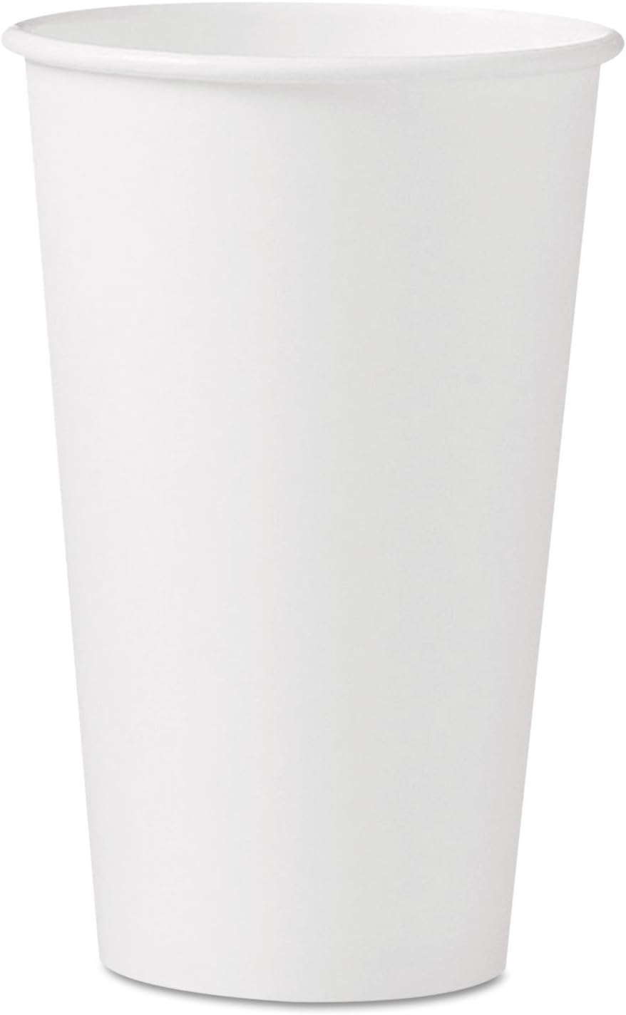 SOLO Paper Hot Cup, 16 Oz., White, 50 Cups/Pack (316W-2050)