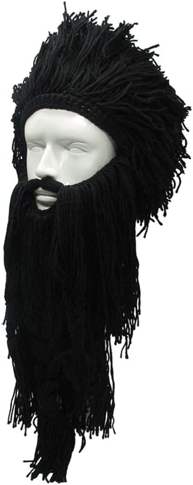 Creative Barbarian Knit Beard Hat Funny Knit Cap Wig Beanie Hats
