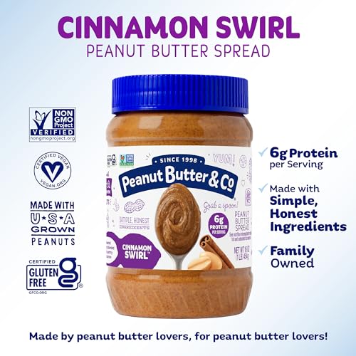 Peanut Butter & Co. Peanut Butter Variety Pack, 4 Flavors, 16 oz (4 Pack) | Non-GMO Project Verified, Gluten Free, Vegan, 6-7g Protein, 4 Flavors, No HFCS, USA-Frown, Pantry-Friendly Pack