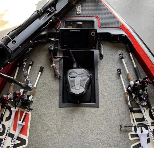 R&R Design Recessed Easy Boat Trolling Motor Pan, Powder Coated Aluminum Foot Pedal Control Tray