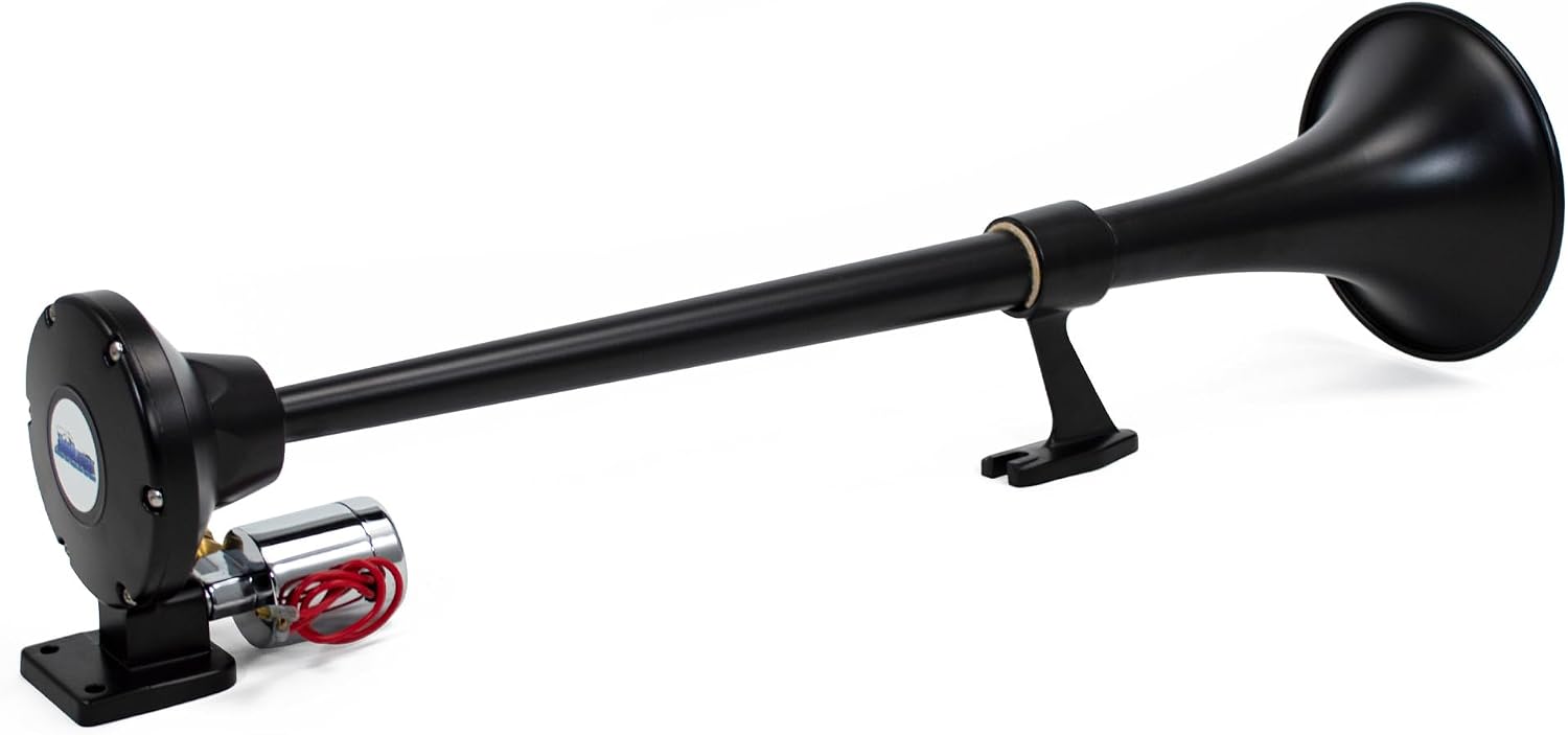 HornBlasters Mini-Tug 12/24 Volt Air Horn Only - Single Trumpet - Deep Sound - Efficient on Air
