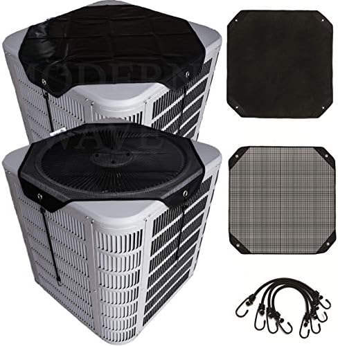 MODERN WAVE - 2 (Two) Central Air Conditioner Covers for Outside Units 36 x 36 inch - 1 (One) Top Universal Mesh Cover and 1 (One) Winter Waterproof