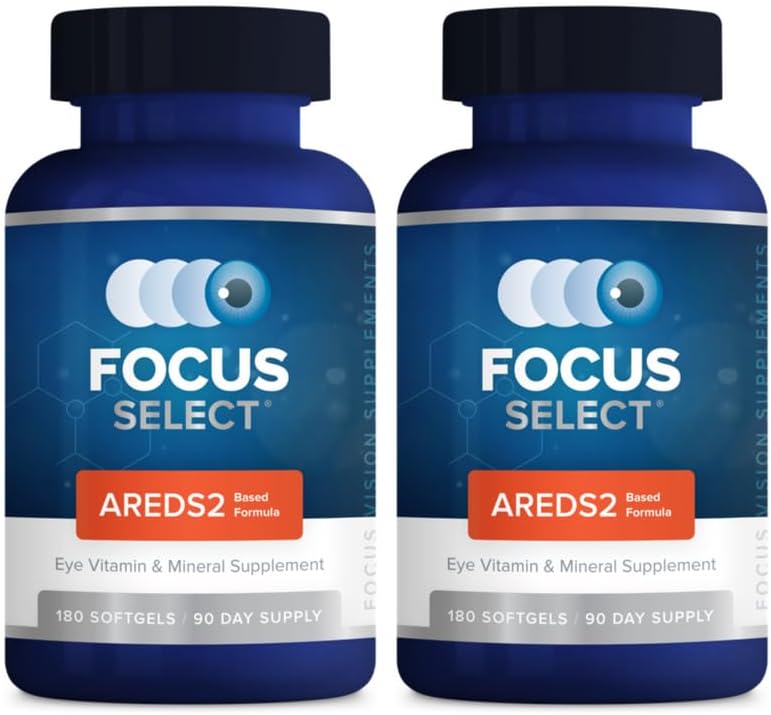 Focus Select AREDS2-Based Eye Vitamin Supplement with Low-Zinc, 180 Count | Lutein and zeaxanthin vision supplement for macular support, doctor-developed, safe for smokers, made in USA, 90-day supply