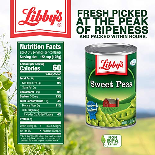 Libby's Sweet Peas Cans, 15 Ounce (Pack of 12)