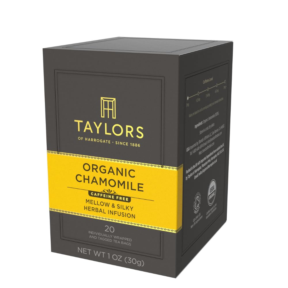 Taylors of Harrogate Green Tea with Lemon, Individually Wrapped Bags, 20 Count (Pack of 1), Citrussy, Mellow and Light, Caffeinated, Enjoy Hot or Iced, 20 Teabags