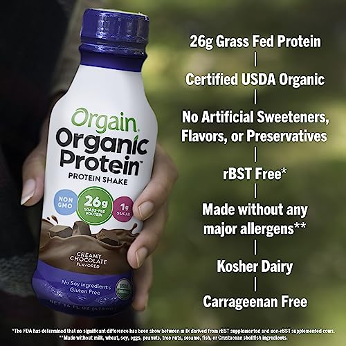 Orgain Organic 26g High Protein Whey Shake, Chocolate, 14 oz, 12pk