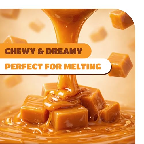 Caramel Candy, Creamy Caramels Individually Wrapped - 4 Lb Pack | Vanilla Flavored, Chewy Candy for Office