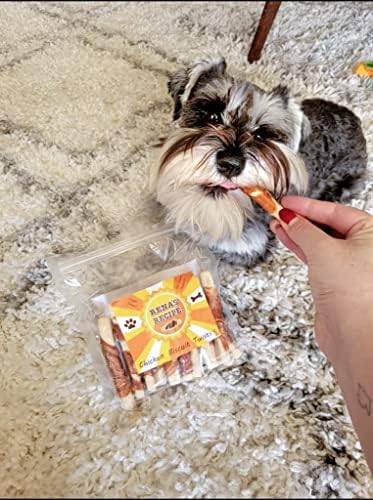 Rena's Recipe Chicken Wrapped Biscuit Twists Dog Treats, 8 oz | Crunchy Biscuit Sticks Wrapped with Real Chicken and Glucosamine