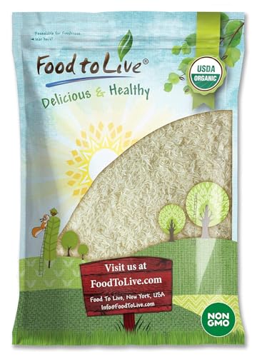 Food to Live Organic White Basmati Rice, 25 Pounds – Non-GMO, Long-Grain Rice Variety, Fragrant, Kosher, Vegan, Bulk. Non-Irradiated. Less Starch.Great for Indian Dishes.