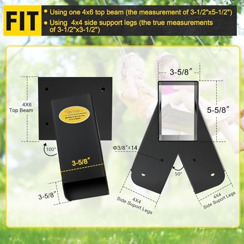 BETOOLL Swing Set Bracket with All Mounting Hardware Middle Bracket
