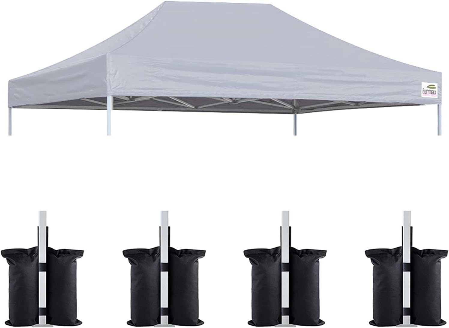 Eurmax USA 10x10 Pop Up Canopy Replacement Top,Universal Instant Canopy Cover ONLY,Heavy Duty UPF 50+ UV Protection,Water & Wind Resistant Tarp,30+ Colors Available,Bonus 4 Sand Bags (White)