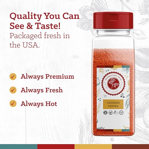 Cayenne Pepper by International Spice, Red Cayenne Pepper Seasoning Powder, Essential Gourmet Kitchen Spice, Bulk, 3 lb. Bag