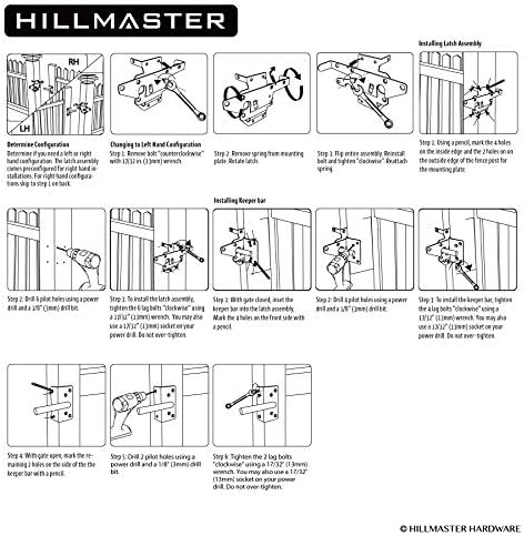 HILLMASTER Heavy Duty Self-Locking Gate Latch for Wooden Fence, Post Mount Automatic Gate Lock Gravity Door Latch Hardware for Secure Pool