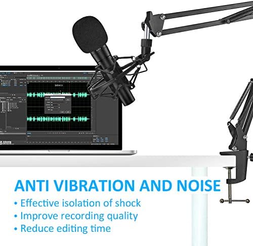 SUNMON SM58 Microphone Shock Mount Holder for Reduces Vibration and Noise, Suitable for Shure SM58-LC, SM58-CN Cardioid Dynamic Vocal Mic