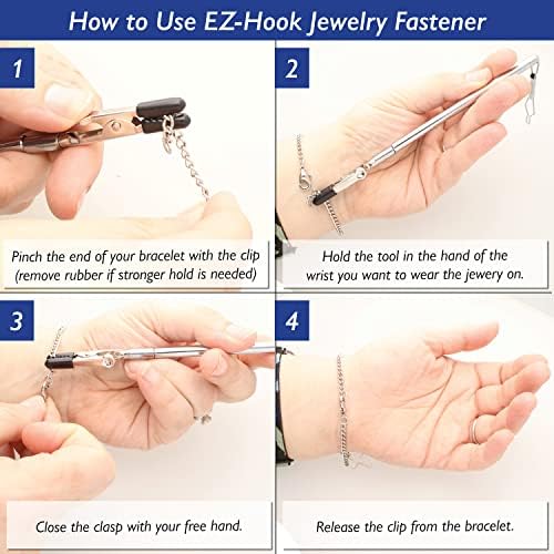 The Beadsmith EZ-Hook 3-in-1 Fastening Tool – Bracelet Fastener, Zipper Pull & Button Looper, Jewelry Aid for One-Handed Use, Ideal for Necklaces