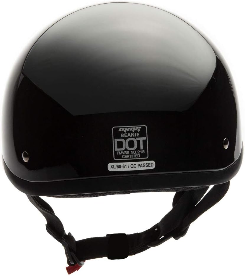 MMG Adult Half Shell Helmet, Motorcycle/Scooter/Moped, Matte Gray, Medium | Lightweight Polycarbonate/ABS half shell, goggles included. Padded washable liner, double D-ring strap. DOT FMVSS-218.