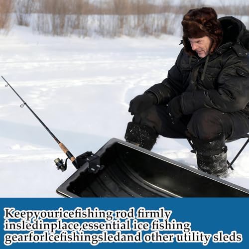 Metal Adjustable Ice Fishing Sled Rod Holder Upgraded 1.5-3.26inch Ice House Sled Rod Holder Heavy Duty Compatible Hands-Free Ice Fishing Pole