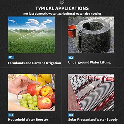 TDRRICH 3/4HP water pressure booster pump with Smart Controller for whole house，Self-priming Jet Transfer Pump Pressure Switch Automatic System