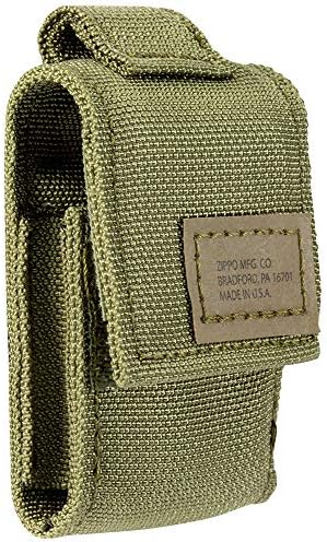 Zippo OD Green Tactical Pouch and Black Crackle Windproof Lighter Gift Set