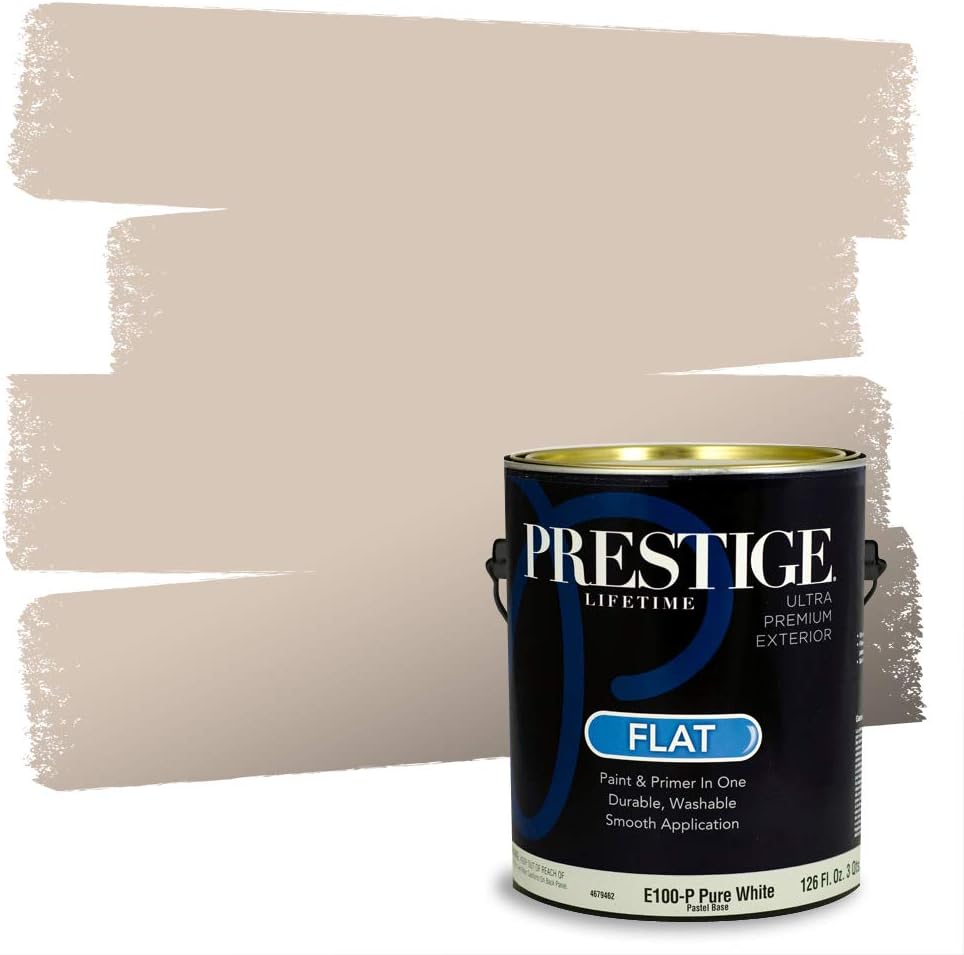 PRESTIGE Paints Exterior Paint and Primer In One, 1-Gallon, Flat, Comparable Match of Sherwin Williams* Sable*