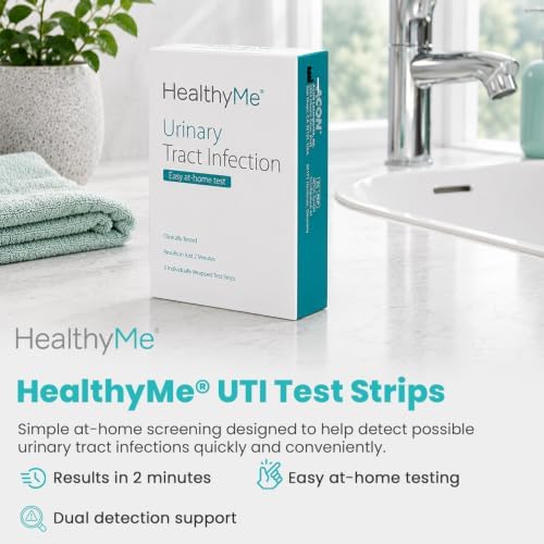 HealthyMe Urinary Tract Infection (UTI) Test Strips | 3 Individually Pouched, Self-Testing Strips, Accurate, Easy to Read, Results in 2 Minutes