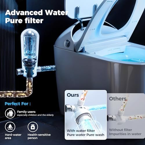 Smart Toilet with Bidet built in, Bidet Toilet with Water Filtration | Nano Self-Cleaning Glaze, Pump assisted, Auto Deodorizer, Blackout Flush