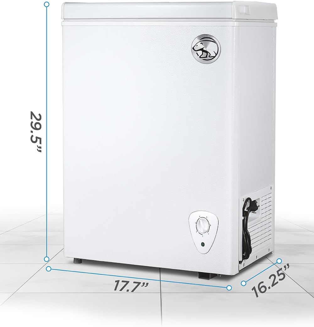 Commercial Cool Upright Freezer, Stand Up Freezer 5 Cu Ft with Reversible Door, White
