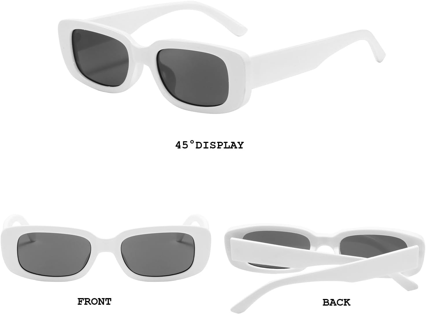 BUTABY Rectangle Sunglasses for Women Retro Driving Glasses 90’s Vintage Fashion Narrow Square Frame UV400 Protection