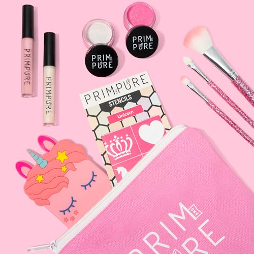 Prim and Pure Mineral Gift Set with Unicorn Mirror| Perfect for Play Dates & Birthday Parties | Kids Eyeshadow Makeup – Mineral | Organic &