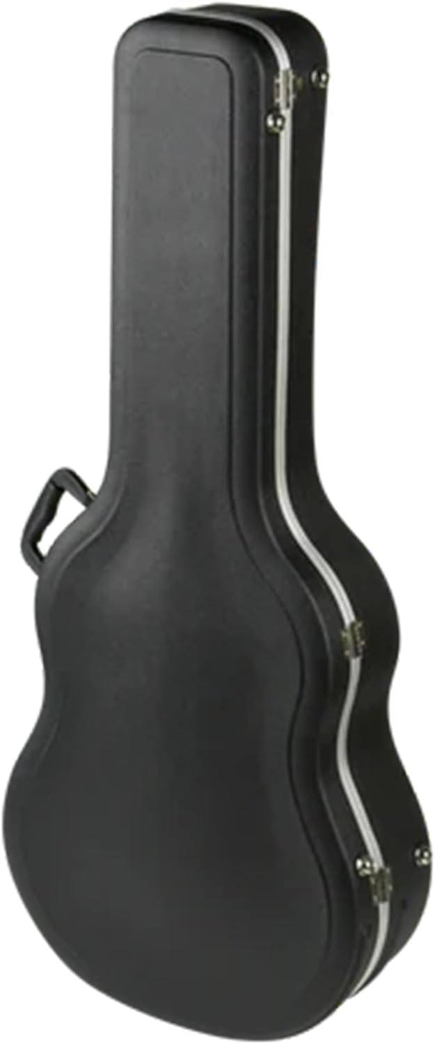 SKB Hardshell Travel Case for Dreadnought Acoustic Guitars, Molded In Bumpers for Protection, Plush Lined Interior and Latches