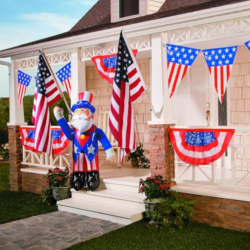 Fun Express 64" Jumbo Blow Up Uncle Sam Inflatable – 5+ Foot Patriotic 4th of July Decorations Outdoor Yard Decor | Heavy Duty Patriotic for