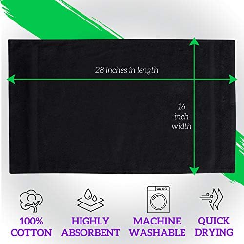 GREEN LIFESTYLE Black Bleach Proof Towels Bulk Sets 100% Cotton 16' X 25' Premium Spa Quality, Super Soft and Absorbent for Gym, Pool, Spa