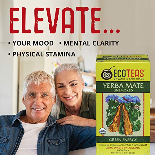 ECOTEAS Organic Yerba Mate Unsmoked Tea 24 Bags