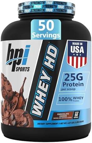 BPI Sports Whey HD Ultra Premium Protein Powder Isolate | Workout Whey Protein Powder For Men & Women for Muscle Gain | Milk Protein Concentrates | Chocolate Cookie/ Vanilla Caramel, 4.07 Pound